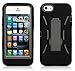 Aimo Wireless IPH5PCMX023S Guerilla Armor Hybrid Case with Kickstand for iPhone 5 - Retail Packaging - Black/Gray