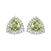 14K Yellow Gold 1/4 ct. Diamond and 6 x 6 MM Trillion Cut Peridot Earrings
