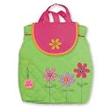 Stephen Joseph Flower Power Quilted Backpack for Girls - Girl's Washable Backpacks, can be monogrammed