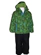 Boys Toddler Pulse 2 pc Snowsuit, Ski Snowboard Jacket Coat and Insulated Ski Pants, Green/Black 2T 3T 4T