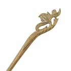 Crystalmood Handmade Lignum-vitae Wood Carved Hair Stick Peach Flower