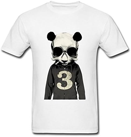 NDWOIJ Mens Designed Cool Skull Panda T shirt White