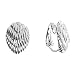 Sterling Silver Leaf Shape with Stacked Rows Textured Clip On Earrings