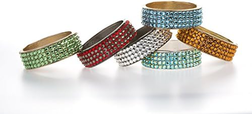 Attention Trendy Fashionistas! Sparkling Gold "Look" Cuff Bangle Bracelets with Genuine Swarovski Crystals - Choose your favourite color!