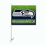 NFL Seattle Seahawks Car Flag with Wall Brackett, One Size, Team Color