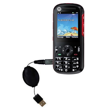 Retractable USB Cable for the Motorola VE440 with Power Hot Sync and Charge capabilities - uses Gomadic TipExchange Technology