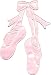 Large Pink Hanging Ballet Shoes with Silver Trim - Embroidered Sew On Patch (Ballerina Slippers)