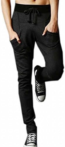 YZXH Men's Jogging Slim Fit Sports Haren Feet Jogger Sweatpant dark grey Medium