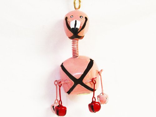 St. Nicholas Square Pink Flamingo Bell Ornament