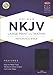 NKJV Large Print Ultrathin Reference Bible, Black Genuine Leather with Ribbon Marker