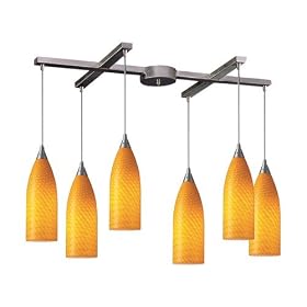 Cilindro - 6 Light Kitchen Island Pendant Track Lighting Fixture - Brushed Nickel - Yellow... by Elk