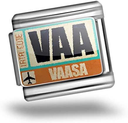 Italian Charm Airportcode VAA Vaasa Bracelet link - Neonblond