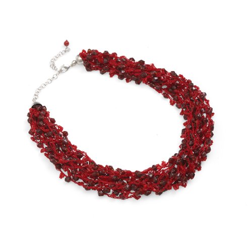Glass Beads and Thread Burgundy Necklace Knotty but Nice Fair Trade Gifts
