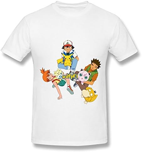 HEVANN Men's Pokemon T Shirt M White