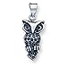 Sterling Silver Antiqued Owl Charm with 20 inch title=