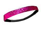 Dark Pink Glitter Sports Headband One Size (One Size, Dark Pink)
