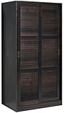 Wardrobe with 2 Sliding Doors, 36"Wx72"Hx22.5"D, 100% Solid Wood, 1 Hanging ....