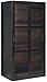 Wardrobe with 2 Sliding Doors, 36Wx72Hx22.5D, 100% Solid Wood, 1 Hanging Rod, 1 Shelf Included, Optional Additional Shelves, Java