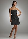 David's Bridal Bridesmaid Dresses Strapless Satin Dress with Pick Ups and Bubble Hem Style 639976