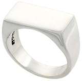 Sterling Silver Hand-made Solid Rectangular Signet Ring