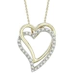 14K Two Tone Gold Diamond Necklace (0.15 ctw, G-H, SI1)