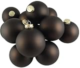 Club Pack Of 36 Matte Dark Chocolate Brown Glass Ball Christmas Ornaments 2.75