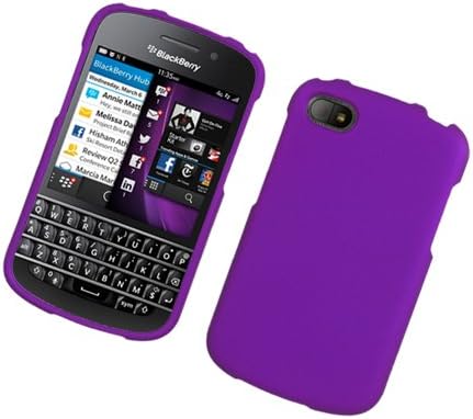 Case for Blackberry Q10 Rubberized Purple Solid TPU/PC Snap On Protector Cover