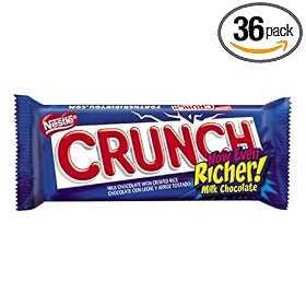 Nestle Crunch Chocolate Single, Candy Bars (Pack of 36) by Nestle