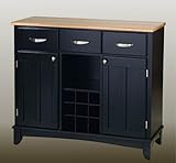 Natural Wood Top on Black Server by Home Styles - Black (5100-0041)