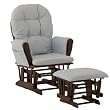 Stork Craft Hoop Glider and Ottoman, Cherry/Light Denim