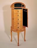 Queen Anne Style Oak Finish Wood JEWELRY ARMOIRE with 5 Drawers
