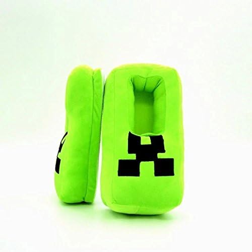 Minecraft Creeper Plush Slippers Warm Winter Household Slippers Cartoon Thick Bottom Shoes