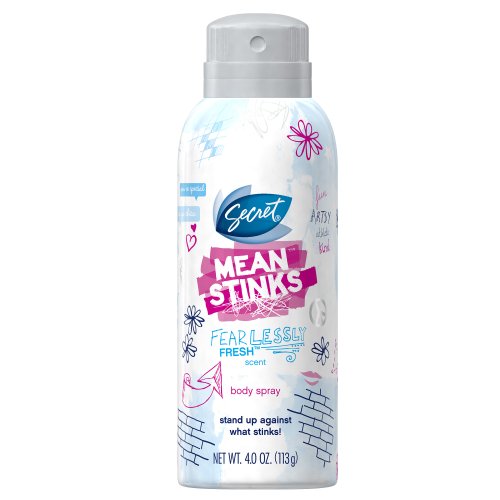 Secret Mean Stinks Aerosol Fearlessly Fresh Scent Body Spray 4 Oz