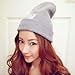 RULIU Women's Knitting Cat Animal Beanie Hat Gray