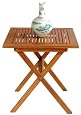LNO79064 - Eucalyptus Outdoor (Indoor) Garden Folding Table - Solid FSC Hard Wood (Natural Color), 28 by 28 by 30-Inch