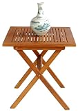 LNO79064 - Eucalyptus Outdoor (Indoor) Garden Folding Table - Solid FSC Hard Wood (Natural Color), 28 by 28 by 30-Inch