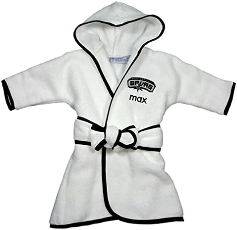 Designs by Chad and Jake Baby Personalized San Antonio Spurs Robe One Size White