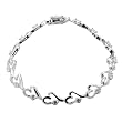 Sterling Silver Cubic Zirconia Small Hearts Bracelet