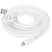 Aduro - Apple Certified / MFi - USB to Lightning Extra Long FLAT Charge & Sync Cable fits all Apple Devices with Lightning Connector - iPhone 5 / 5S / 5C / 6 / 6 Plus, iPad 4, iPad Mini, iPad Air, New iPod Touch and Nano (10 Feet / 3 Me