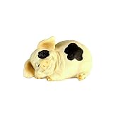 Smiling, Sleeping Pig Detailed Collectable Figurine, 4 1/2" Long