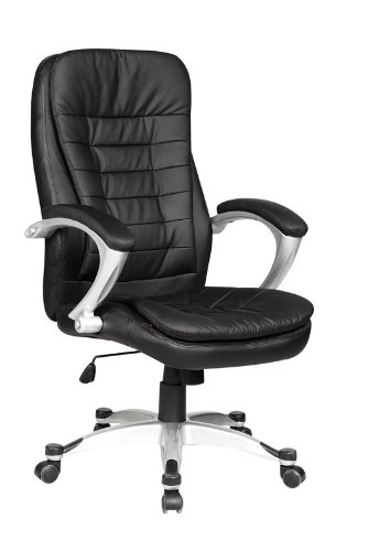 High Back Executive Leather Ergonomic Office Chair w/Metal Base O16