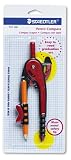 Staedtler 957SBK Plastic safety blunt tip student compass for circles to 12 dia., 3-1/2 pencil, Carton of 72