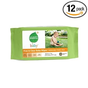 Seventh Generation Free & Clear Baby Wipes, 36 count Travel Packs (Pack of 12) (432 Wipes)