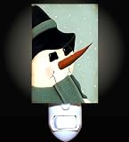 Coal Eyed Snowman Decorative Night Light