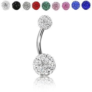 Piercing pour nombril boule / Anneau pour nombril - Blanc by KurtzyTM