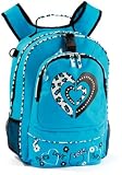 Pastel Blue Aqua Leopard Print Heart Girls Backpack School Book Bag