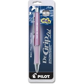 Pilot Dr. Grip Limited Fine Point Black Gel Ink Pen, Retractable Rolling Ball, Champagne Mauve Metallic Barrel, 36273