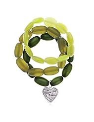 Bold Heart Charm Bracelet Set with Sterling Silver