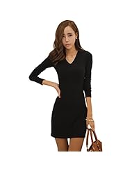 Sexy V-neck Long Sleeves Cotton Sweater Bodycon Dress/Evening Dress/Party Dress/Mini Dress 