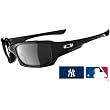 Oakley New York Yankees Fives Squared Men's Special Editions Major League Baseball Lifestyle Sunglasses w/ Free B&F Heart Sticker Bundle - Polished Black/Black Iridium